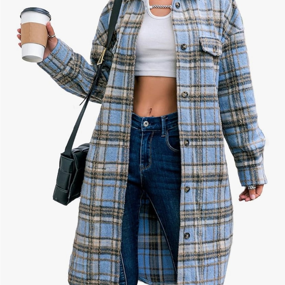 Calf length, flannel Jacket